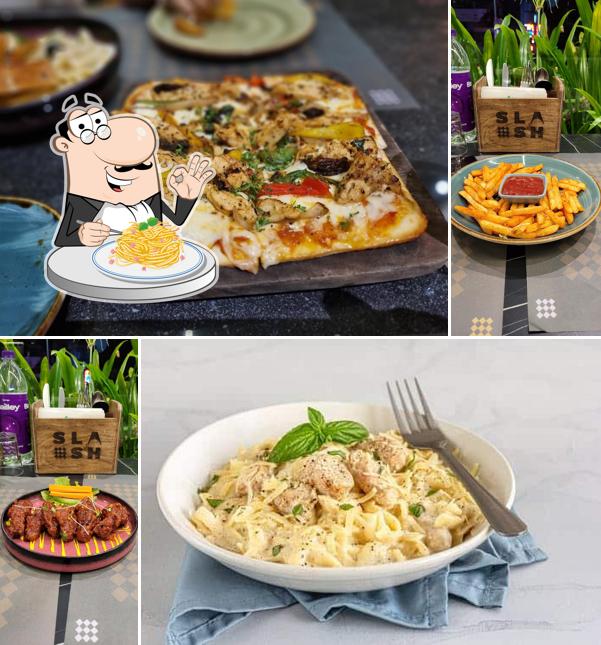 Spaghetti carbonara at Slash Resto Cafe