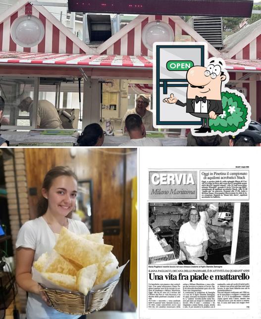 La foto della esterno e cibo di Piadineria Chiosco dei Pini