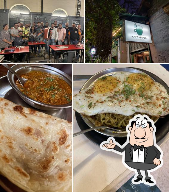 The restaurant's interior and food