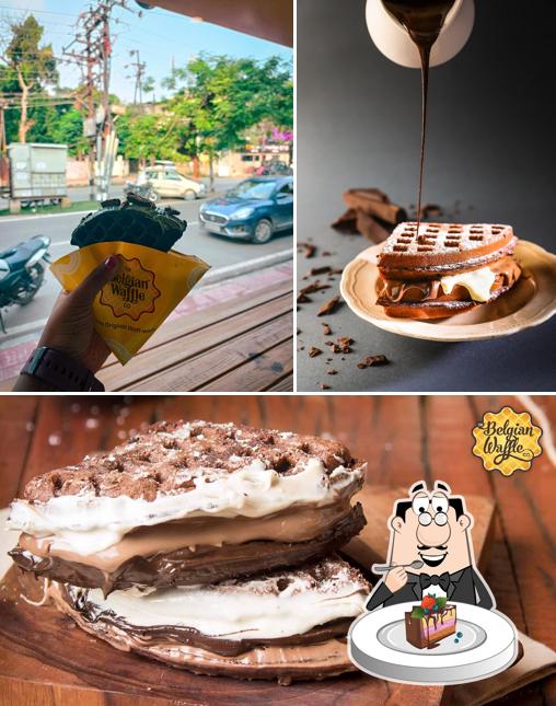 Chocolate cake at The Belgian Waffle Co