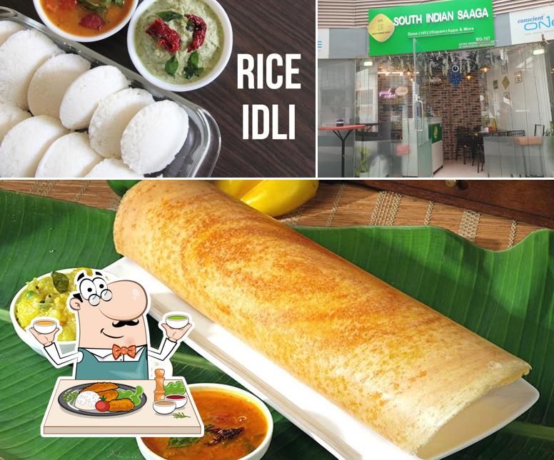 The picture of food and interior at South Indian Saaga