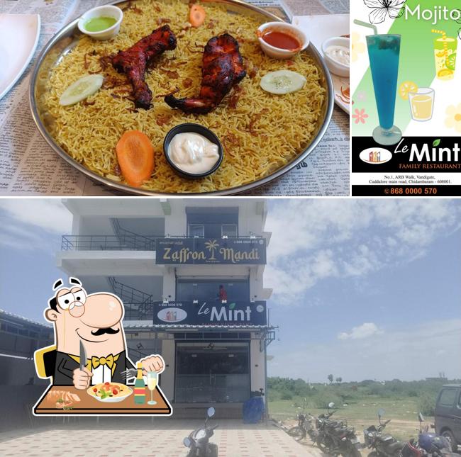 Food at Zaffron Mandi and Le Mint Family Restaurant