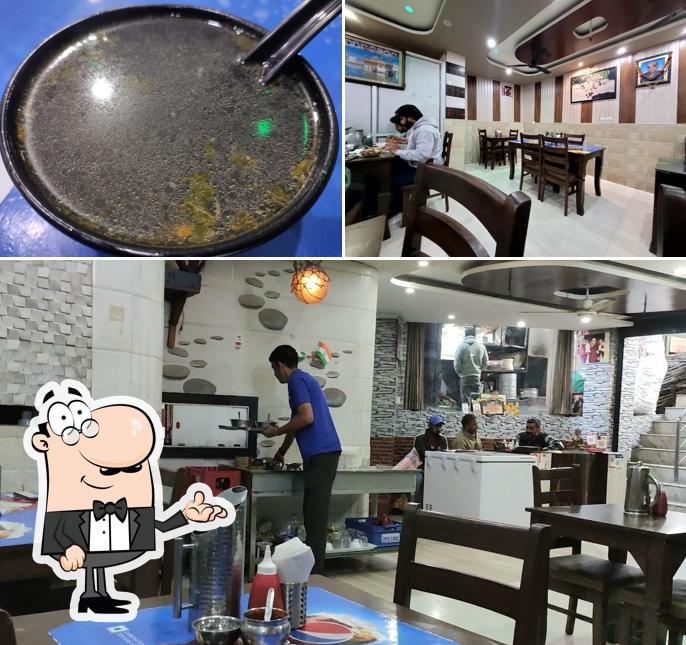 The image of interior and food at Kala Momo Point