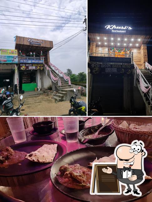 The restaurant's exterior and food