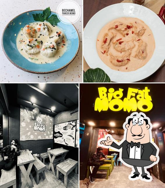 Among different things one can find interior and food at Big Fat Momo Calicut