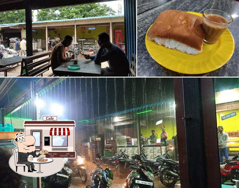 The restaurant's exterior and food
