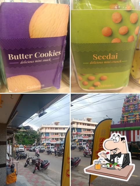 The image of food and exterior at Cothas coffee