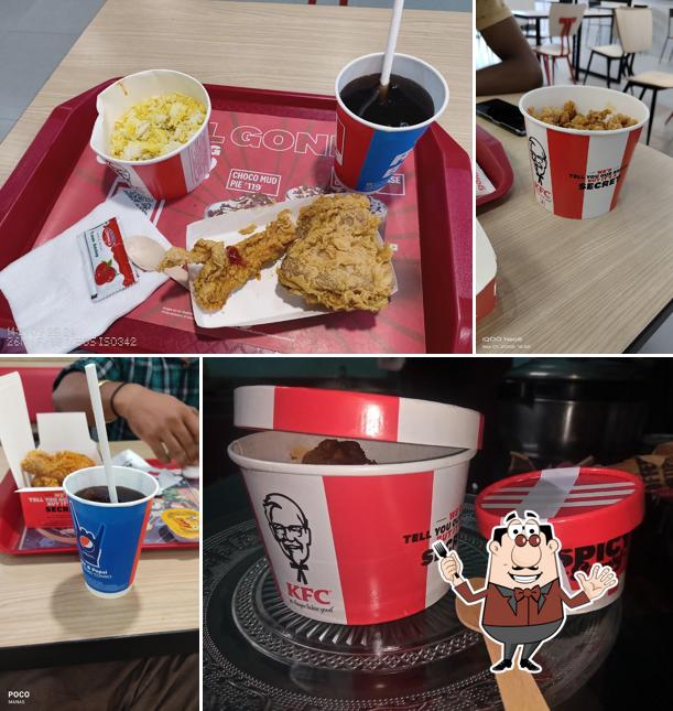Fried chicken at KFC Fried chicken at KFC