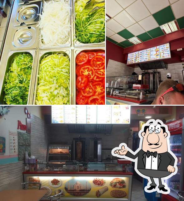 La interni e cibo del ristorante