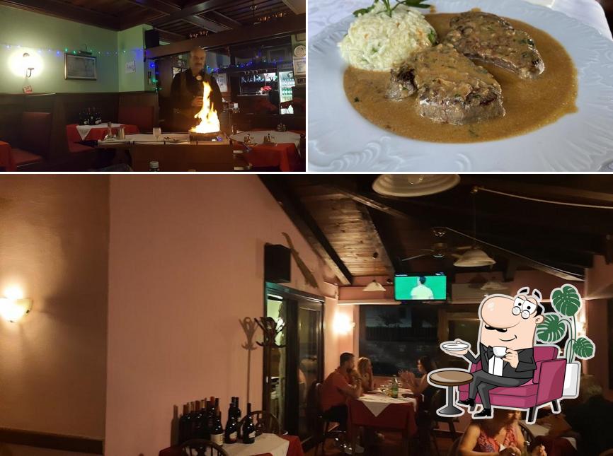 La interni e cibo del ristorante