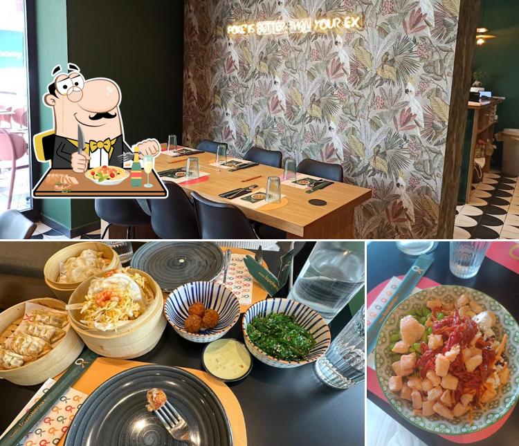 Tra le varie cose da La Pokeria si possono trovare la cibo e interni