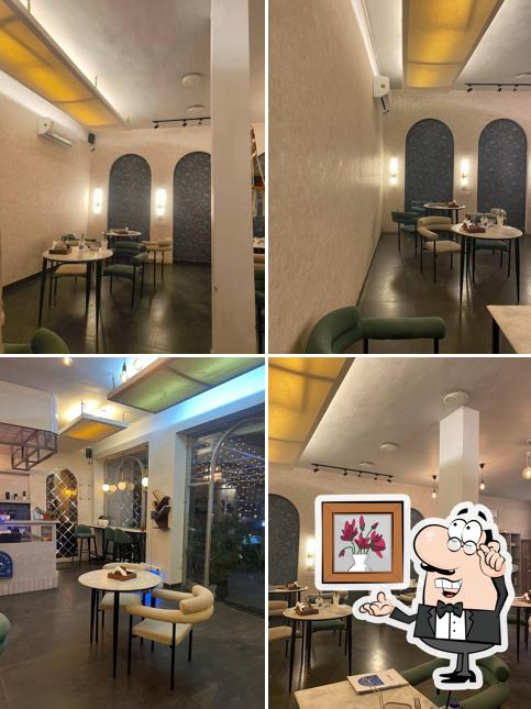 Take a seat at one of the tables at Shades of Brew