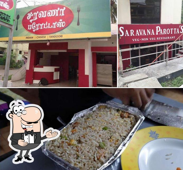 See this picture of Saravana Parottas