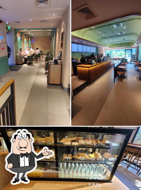 The interior of Starbucks