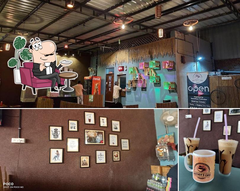 The picture of interior and beer at Brothers Cafe