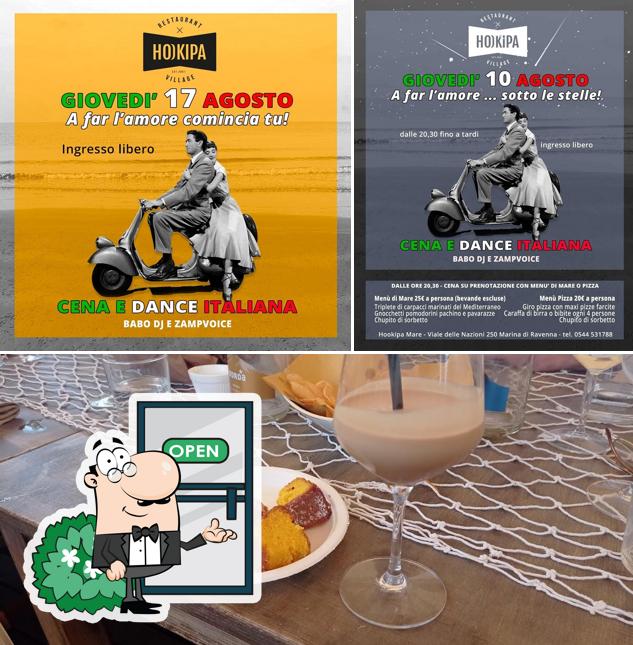 La esterno e cibo del ristorante