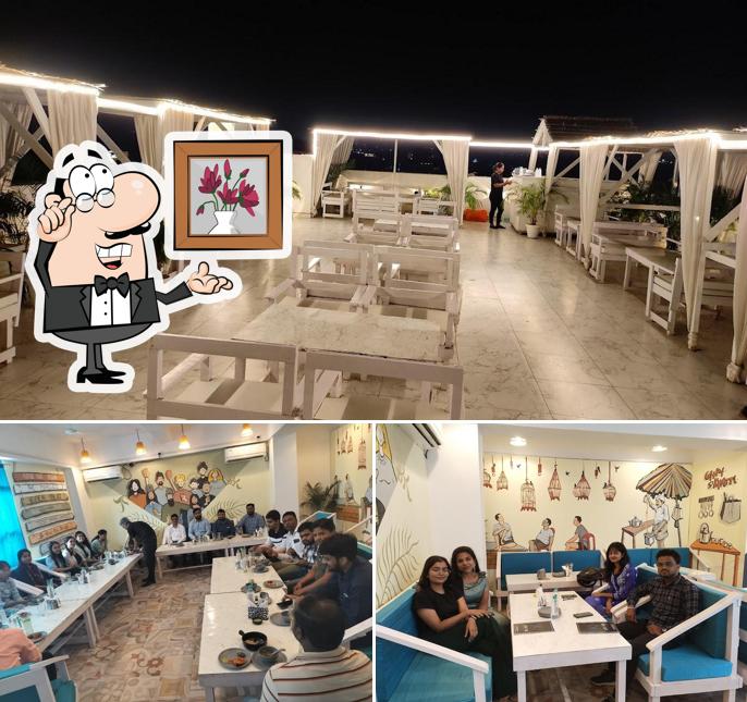 Take a seat at one of the tables at K Lounge