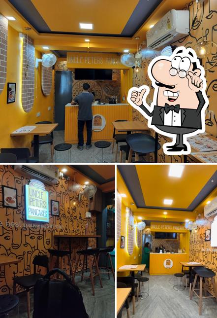 Take a seat at one of the tables at Uncle Peter's Pancakes