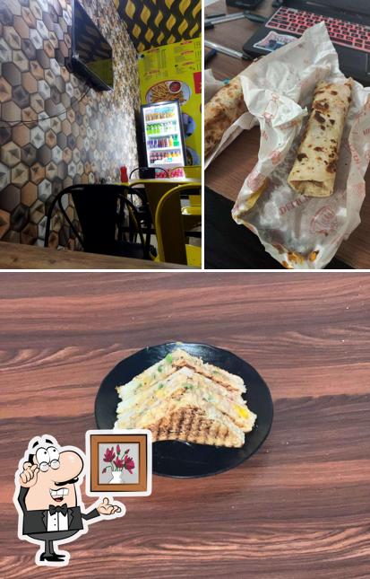 Take a seat at one of the tables at Roll Xpress