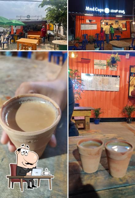 Among different things one can find interior and food at MudCups - Anekal