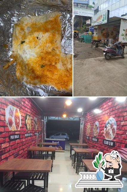 The restaurant's exterior and food