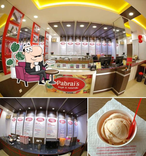 The restaurant's interior and food