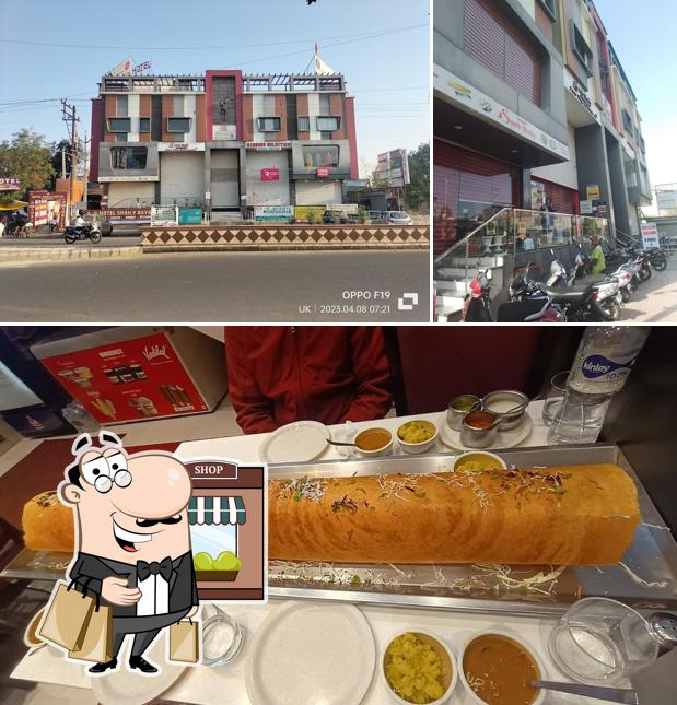 This is the image depicting exterior and food at South Shaily Pure Veg Restaurant