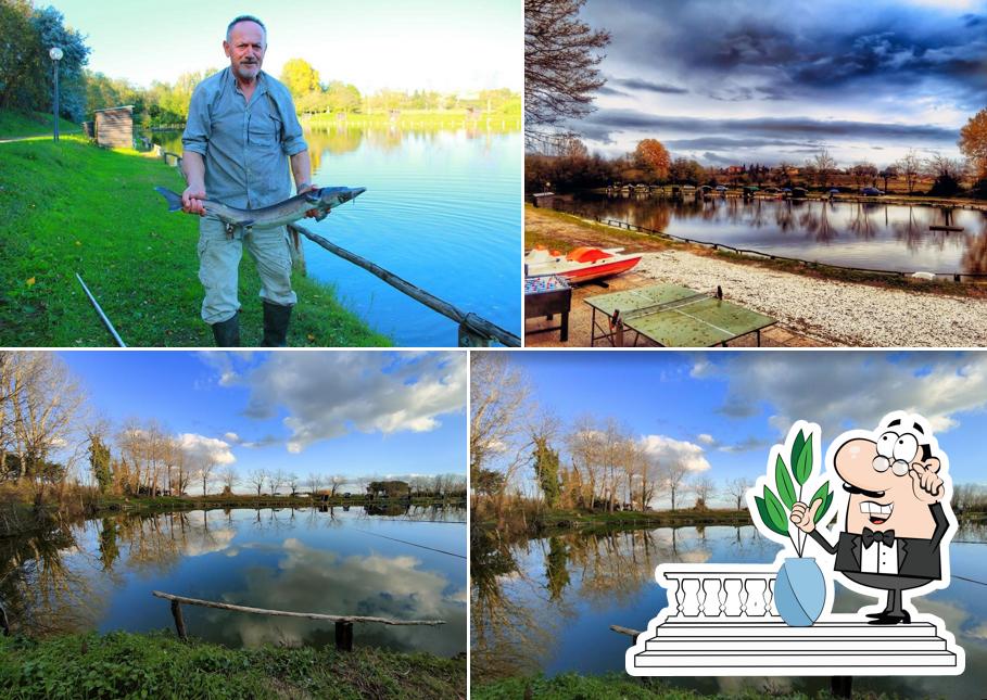 Goditi la vista dall'area esterna di La Veletta: Bar - Ristorante - Pizzeria - Lago - Pesca sportiva