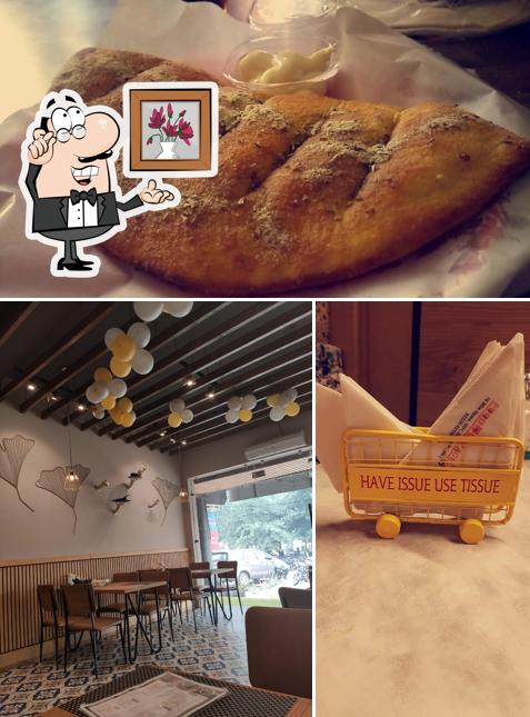 The photo of Pasta La Vista’s interior and food