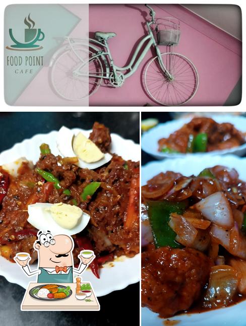 The image of food and exterior at Food Point Cafe