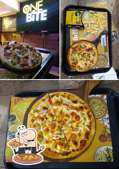Pick pizza at ONE BITE FAST FOOD RESTAURANT
