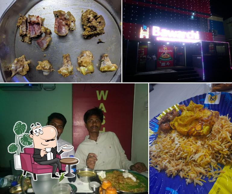 Check out the picture displaying interior and food at R Bawarchi