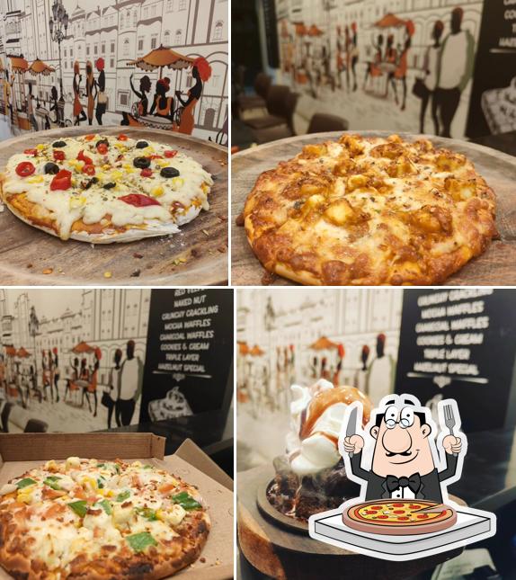 Order pizza at Waffles Studio Dahod