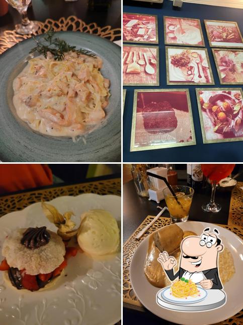 Espaguete carbonara em Brunoise - Bar e Restaurante Araçatuba