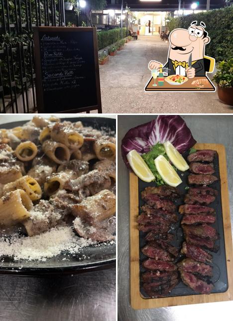 La immagine di cibo e lavagna da Cavallino