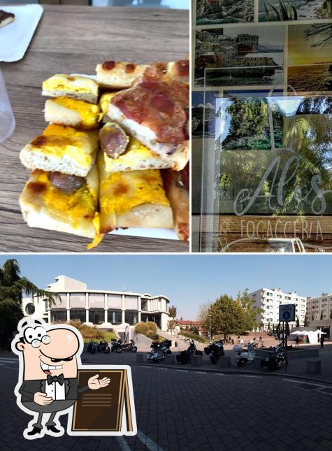 Tra le varie cose da Alis Focacceria si possono trovare la esterno e cibo