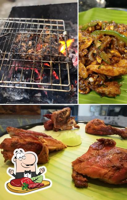 Get meat meals at Oryx (Shawarma and Grilled Chicken)