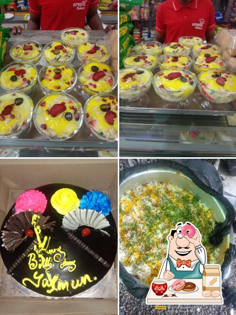 Spring bakers & Food Court serves a selection of desserts