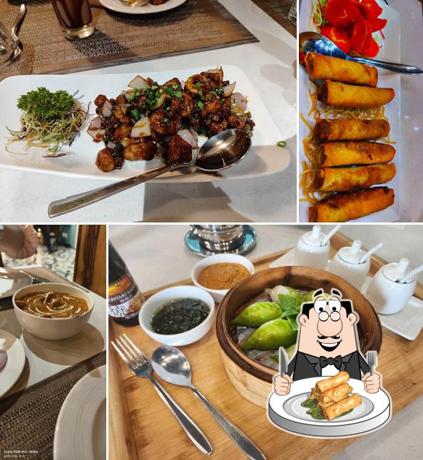 Spring rolls at Cilantrro - The Roof Top Restaurant in Vrindavan Lucknow