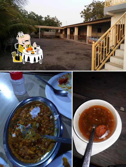 This is the photo showing food and exterior at Hotel Krishna Kathiyawadi
