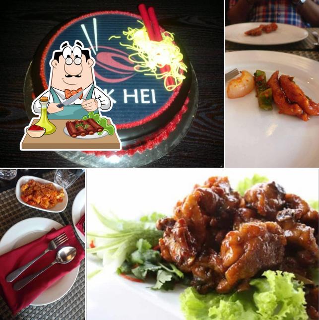 Get meat dishes at Wok Hei