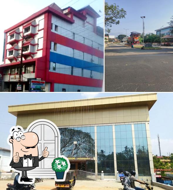 The exterior of Sreevalsam Residency