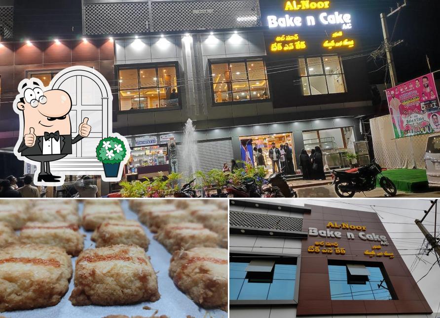 Among various things one can find exterior and food at AL-NOOR BAKE N CAKE