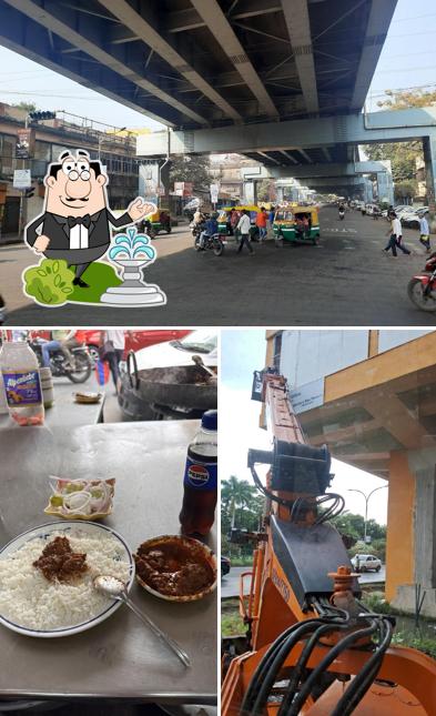 The restaurant's exterior and food