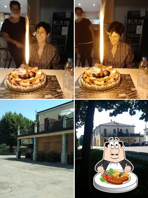 La cibo e esterno del ristorante