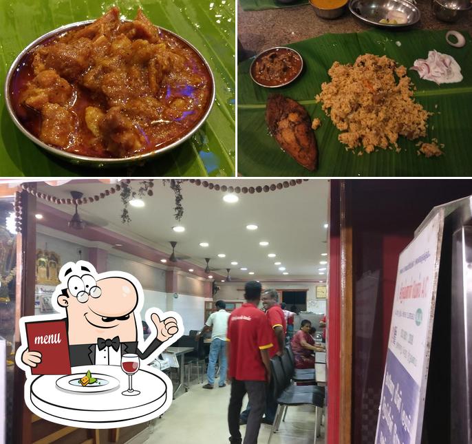 This is the picture showing food and interior at Krishnan Mess