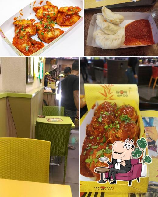 Take a seat at one of the tables at Wow! Momo
