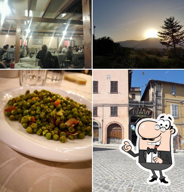 La esterno e cibo del ristorante