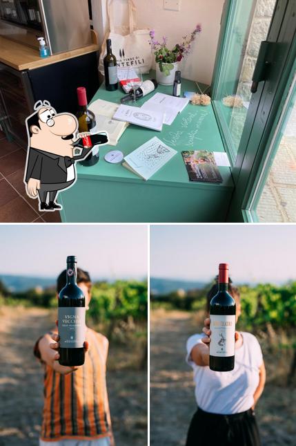 Vecchie Terre di Montefili Shop si caratterizza per la bevanda e interni