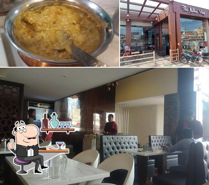 The image of interior and food at The Highway Restaurant